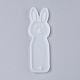 シリコーンバニーブックマークモールド  レジン型  ウサギの頭部  ホワイト  92x29x4.5mm  内径：89x25mm X-DIY-P001-04A-2