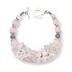 Natürliche Perlenarmbänder mit Rosenquarzsplittern BJEW-TA00424-1