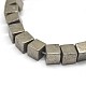Cube Natural Pyrite Beads Strands G-I126-17-8x8mm-3
