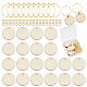 SUNNYCLUE 1 Box Wooden Wine Glass Charms Markers Tags Identification Flat Round Charms Glass Identifiers for Drinks Stem Glasses 20Pcs Wood Pendants 20Pcs Hoops 30Pcs Jump Rings Family Gathering DIY-SC0018-64-1