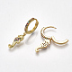 Brass Cubic Zirconia Dangle Hoop Earrings EJEW-S201-128-2
