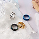 4pcs 4 colores ajustes de anillo de dedo acanalado de acero inoxidable STAS-TA0002-14B-3