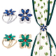 Ph pandahall 4 pièces clip d'anneau de foulard en soie AJEW-PH0004-23-1