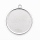 304 Stainless Steel Pendant Cabochon Settings STAS-E146-18P-30mm-1