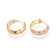 Латунные серьги-кольца из прозрачного кубического циркония EJEW-T048-45G-2