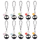 Coal Ball Opaque Resin Mobile Straps HJEW-AB00192-1