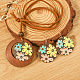 Комплекты из ожерелий и висячих серег из богемского сплава с эмалью и деревом FS-WGC69E7-01-2