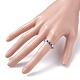 Glass Beaded Stretch Finger Ring with Cube for Women RJEW-JR00431-3