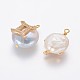 Colgantes naturales de perlas cultivadas de agua dulce PEAR-F013-01G-E-2