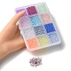 144g 12 couleurs de perles de verre galvanoplasties transparentes GLAA-YW0001-93-4