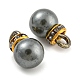(vente de clôture défectueuse : teint en anneau) breloques en plastique ABS avec perles d'imitation KY-XCP0001-25G-02-2