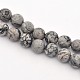 Faceted Round Natural Black Silk Stone/Netstone Beads Strands G-E302-063-8mm-1