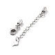 Rhodium Plated 925 Sterling Silver Curb Chain Extender STER-G039-03D-P-2
