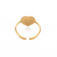 Ионное покрытие (ip) 304 кольцо из нержавеющей стали с открытым сердцем для женщин RJEW-S405-219G-2