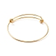 201 Stainless Steel Wire Wrap Extensible Bangle for Women BJEW-P285-04G-1