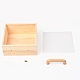 木製収納ボックス  アクリル透明カバーとハンドル付き  正方形  バリーウッド  19.5x8.5x23cm CON-B004-01A-2
