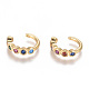 Golden Plated Brass Micro Pave Cubic Zirconia Cuff Earrings EJEW-L244-17G-1