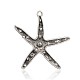 Tibetan Style Alloy Rhinestone Starfish/Sea Stars Pendants RB-J153-03AS-2