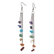 Ohrhänger aus natürlichen und synthetischen Chakra-Perlen mit gemischten Edelsteinen EJEW-JE05427-02-1