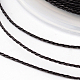 丸いメタリック糸  刺しゅう糸  6プライ  ブラック  0.6mm  約87.48ヤード（80m）/ロール MCOR-L001-0.6mm-02-2