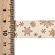 片面プリントのコットンリボン  クリスマスパーティーの装飾  キャメル  雪の結晶模様  5/8インチ（16.5mm）  約2.00ヤード（1.82m）/ロール SRIB-T009-01B-4