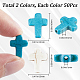 Sunnyclue 4 brins 2 couleurs brins de perles synthétiques turquoise TURQ-SC0001-18B-2