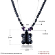 Black Iron Stone Pendant Necklaces NJEW-BB17488-3