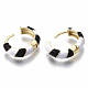 Brass Huggie Hoop Earrings EJEW-S209-04A-4