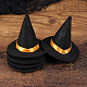 ハロウィーンのテーマの布の魔女の帽子  ドールパーティーの飾り付けに  ブラック  80x70mm DOLL-PW0001-193-1