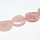 Faceted Flat Round Natural Rose Quartz Beads Strands G-P063-155-2