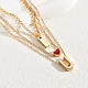 鉄アズキチェーン3層ネックレス  バレンタインデーのネックレスを愛しています  18KGP本金メッキ  14.17インチ（36cm） AX4550-4