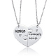 Set di collane personalizzate con puzzle a forma di cuore in titanio per la famiglia e gli amici CZ0468-1