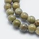 Chapelets de perles de feuille d'argent en jaspe naturel G-K287-04-8mm-3