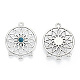 Filigree Flat Round Tibetan Style Alloy Synthetic Turquoise Chandelier Component Links G-D733-AS-1