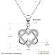 Silver Plated Brass Cubic Zirconia Heart To Heart Pendant Necklaces NJEW-BB16170-3