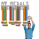 Creatcabin Mes médailles Porte-médailles Présentoir de sport Support mural Décor en acier inoxydable à suspendre pour athlète Badge de maison Médaillé Trophée Gagnant Stockage de plus de 60 médailles 15.7 x 4.6 pouces ODIS-WH0023-062-7