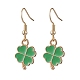 Серьги-подвески из сплава клевера с эмалью EJEW-JE06614-5