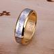 メンズツートン真鍮指輪  婚約指輪  言葉は永遠に愛すると  シルバー＆ゴールデン  usサイズ7（17.3mm） RJEW-BB13167-7-4