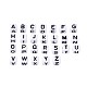 アルファベットアクリルビーズセット  キューブ  ホワイト  ホワイト  6x6x6mm  穴：3.2mm MACR-TA0001-02-2