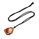 Colliers de pendentif en cornaline naturelle / agate rouge NJEW-S421-033-2