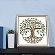 生命の木の模様ステンシル装飾テンプレート（8x8インチ）プラスチックツリー描画絵画ステンシル正方形の再利用可能なステンシル木にペイントするためのfingerinspireツリー  床  壁とタイル DIY-WH0172-391-7