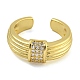 Кольца-манжеты из латуни с микропаве из кубического циркония для женщин RJEW-I107-09G-2