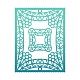 炭素鋼カッティングダイステンシル  DIYスクラップブッキング/フォトアルバム用  装飾的なエンボス印刷紙のカード  花の長方形  マットプラチナカラー  137x107mm DIY-WH0170-083-7