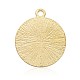 Flache runde goldene überzogene Legierung Rhinestoneanhänger PALLOY-J606-05G-2