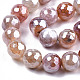 Electroplate Natural Agate Beads Strands G-T131-55-03-3