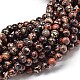 Natural Mexico Snowflake Obsidian Round Beads Strands G-P075-06-8mm-1