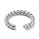 Rack Plating Brass Twist Rope Shape Open Cuff Rings for Women RJEW-Q777-01P-3