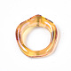 透明樹脂指輪  ABカラーメッキ  ダークオレンジ  usサイズ6 3/4(17.1mm) RJEW-T013-001-E05-5
