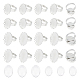 Unicraftale 32 set 2 dimensioni anelli vuoti base ovale anelli di barretta 17.3~17.4mm acciaio inossidabile pad anello base piatto rotondo anello vuoto base cabochon anello base lunetta vassoio per la creazione di gioielli forniture DIY-UN0004-49-1