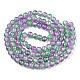 Two-Tone Crackle Baking Painted Transparent Glass Beads Strands CCG-T004-8mm-02-3